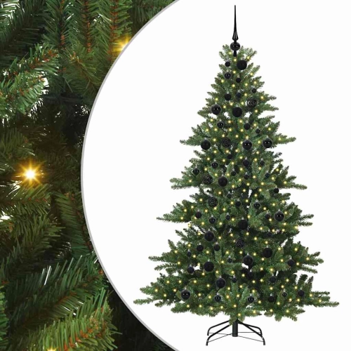 Mākslīgā Saliekamā Ziemassvētku Egle Ar 300 Led Zaļa 180 Cm Pvc Vidaxl