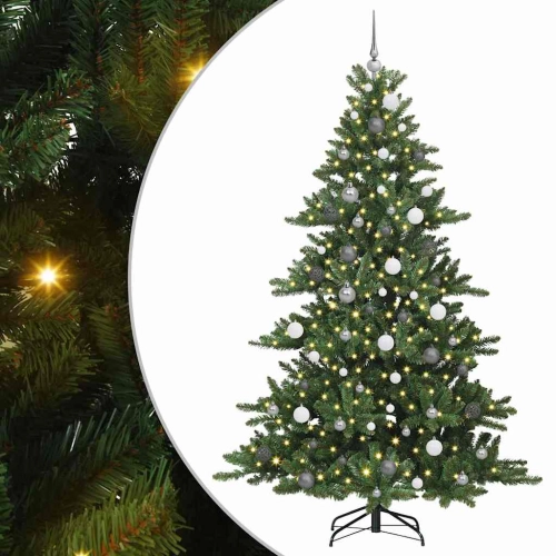 Mākslīgā Saliekamā Ziemassvētku Egle Ar 300 Led Zaļa 210 Cm Pvc Vidaxl