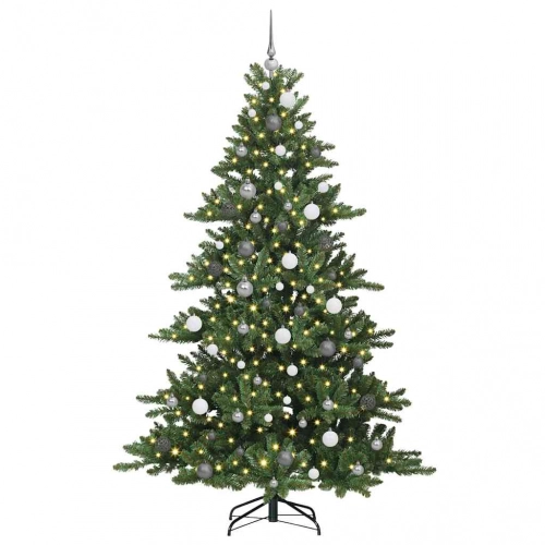 Mākslīgā Saliekamā Ziemassvētku Egle Ar 300 Led Zaļa 210 Cm Pvc Vidaxl