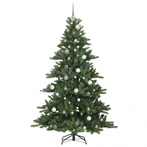Mākslīgā Saliekamā Ziemassvētku Egle Ar 300 Led Zaļa 210 Cm Pvc Vidaxl