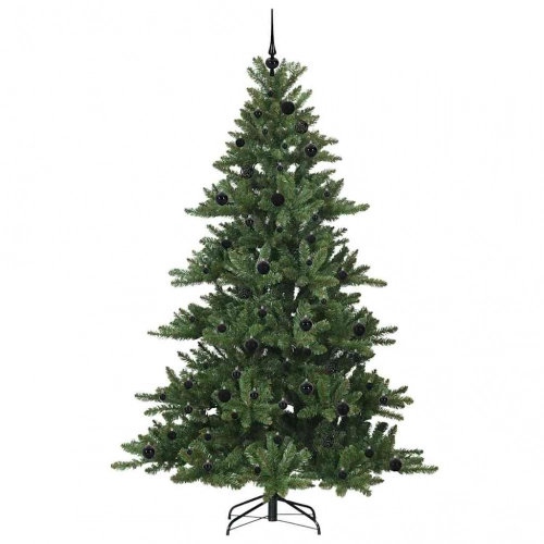 Mākslīgā Saliekamā Ziemassvētku Egle Ar 300 Led Zaļa 210 Cm Pvc Vidaxl