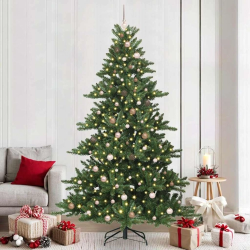 Mākslīgā Saliekamā Ziemassvētku Egle Ar 300 Led Zaļa 240 Cm Pvc Vidaxl