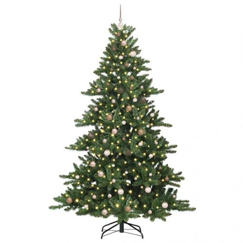 Mākslīgā Saliekamā Ziemassvētku Egle Ar 300 Led Zaļa 240 Cm Pvc Vidaxl