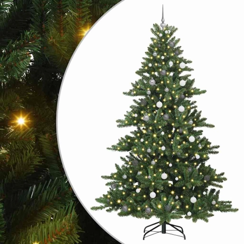 Mākslīgā Saliekamā Ziemassvētku Egle Ar 300 Led Zaļa 240 Cm Pvc Vidaxl