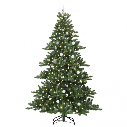 Mākslīgā Saliekamā Ziemassvētku Egle Ar 300 Led Zaļa 240 Cm Pvc Vidaxl