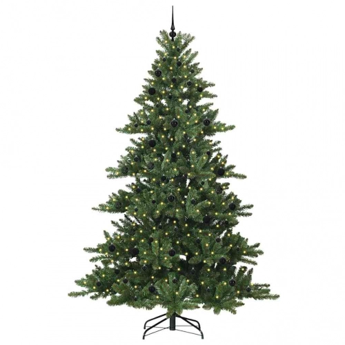 Mākslīgā Saliekamā Ziemassvētku Egle Ar 300 Led Zaļa 240 Cm Pvc Vidaxl