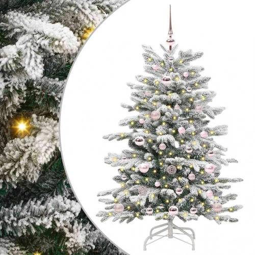 Mākslīgā Saliekamā Ziemassvētku Egle Balts 120 Cm Pe Un Pvc Vidaxl
