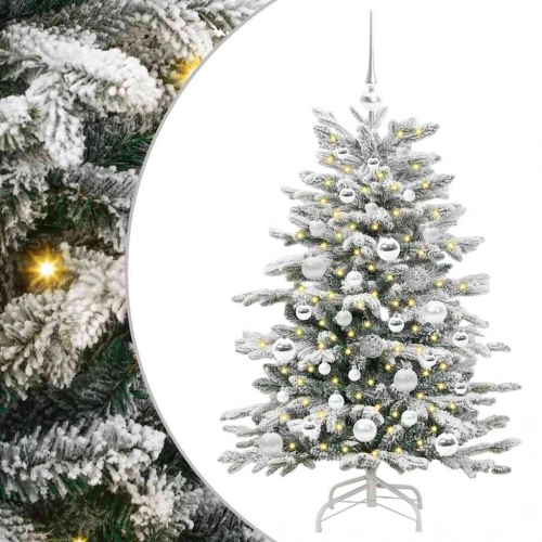 Mākslīgā Saliekamā Ziemassvētku Egle Balts 120 Cm Pe Un Pvc Vidaxl