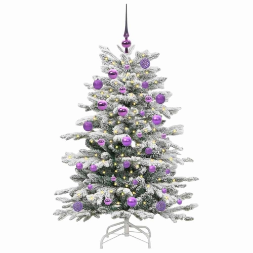 Mākslīgā Saliekamā Ziemassvētku Egle Balts 120 Cm Pe Un Pvc Vidaxl