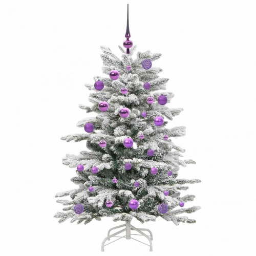 Mākslīgā Saliekamā Ziemassvētku Egle Balts 120 Cm Pe Un Pvc Vidaxl