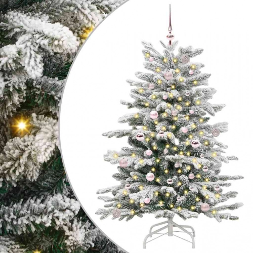 Mākslīgā Saliekamā Ziemassvētku Egle Balts 150 Cm Pe Un Pvc Vidaxl