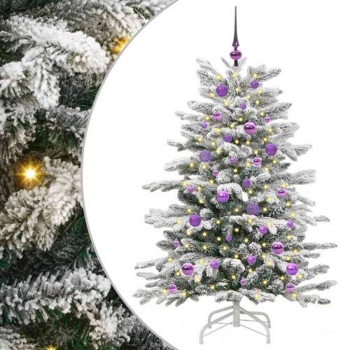 Mākslīgā Saliekamā Ziemassvētku Egle Balts 150 Cm Pe Un Pvc Vidaxl