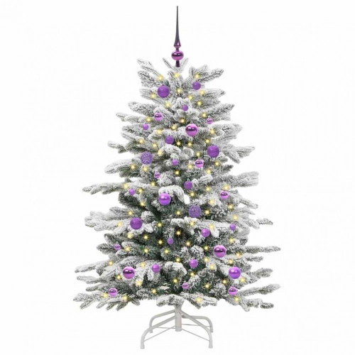 Mākslīgā Saliekamā Ziemassvētku Egle Balts 150 Cm Pe Un Pvc Vidaxl