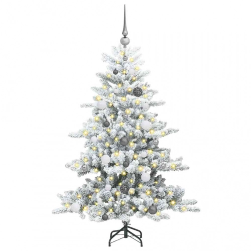 Mākslīgā Saliekamā Ziemassvētku Egle Balts 150 Cm Pvc Vidaxl