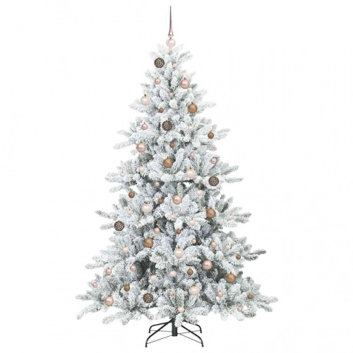 Mākslīgā Saliekamā Ziemassvētku Egle Balts 210 Cm Pvc Vidaxl