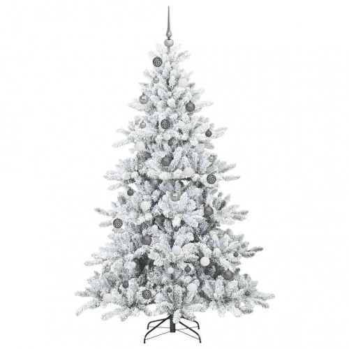 Mākslīgā Saliekamā Ziemassvētku Egle Balts 210 Cm Pvc Vidaxl