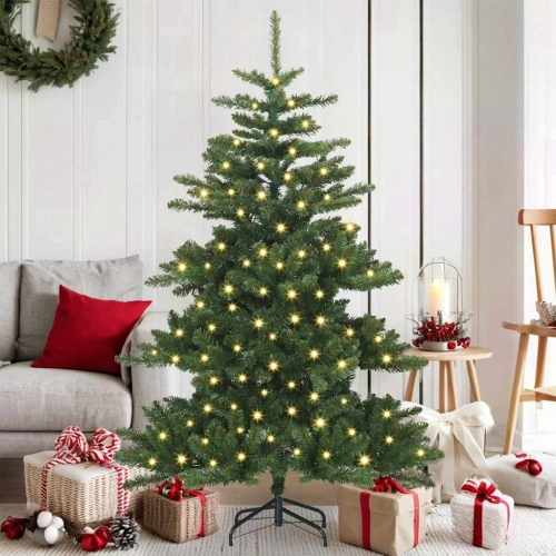 Mākslīgā Saliekamā Ziemassvētku Egle Su 150 Led Zaļa 150 Cm Pvc Vidaxl