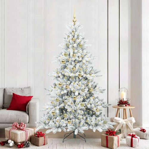 Mākslīgā Saliekamā Ziemassvētku Egle With Leds 210Cm Pvc Vidaxl