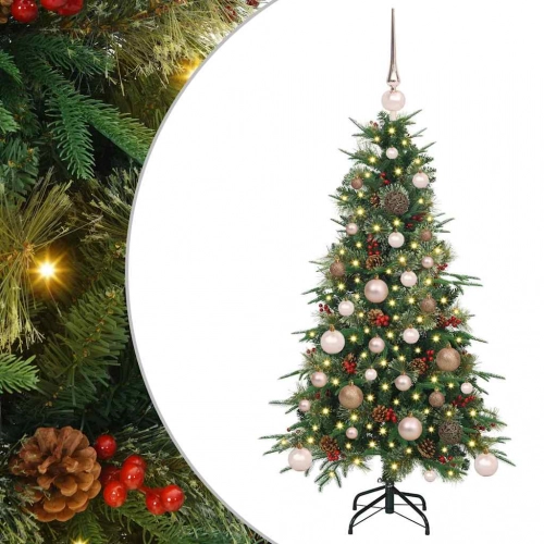 Mākslīgā Saliekamā Ziemassvētku Egle Zaļa 120 Cm Pe Un Pvc Vidaxl