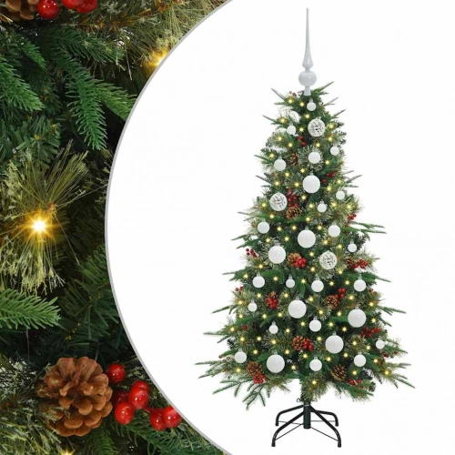 Mākslīgā Saliekamā Ziemassvētku Egle Zaļa 120 Cm Pe Un Pvc Vidaxl