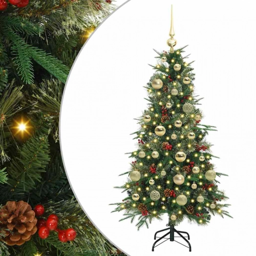 Mākslīgā Saliekamā Ziemassvētku Egle Zaļa 120 Cm Pe Un Pvc Vidaxl
