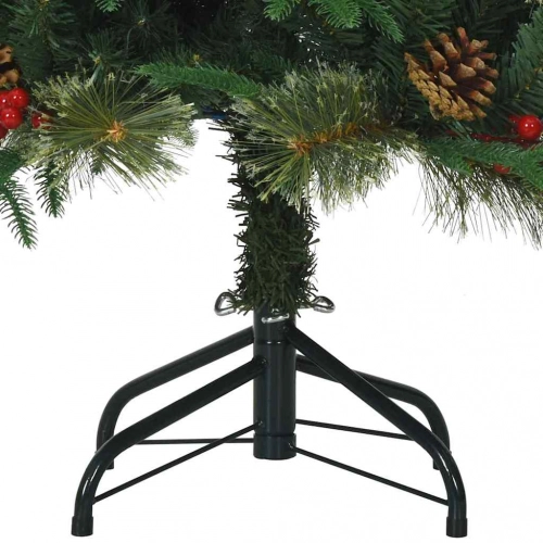 Mākslīgā Saliekamā Ziemassvētku Egle Zaļa 120 Cm Pe Un Pvc Vidaxl