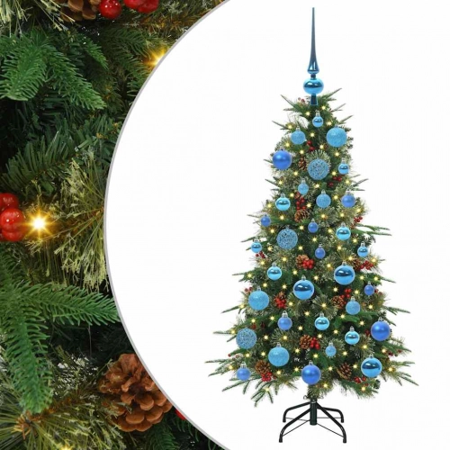 Mākslīgā Saliekamā Ziemassvētku Egle Zaļa 120 Cm Pe Un Pvc Vidaxl