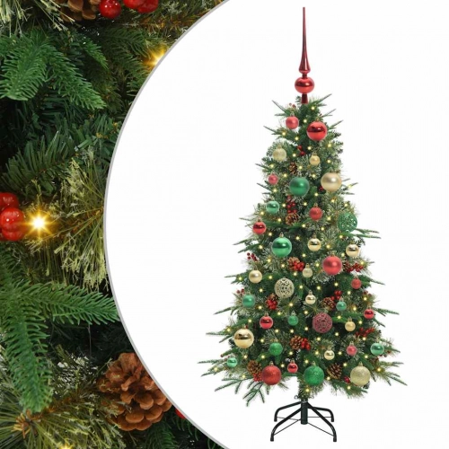 Mākslīgā Saliekamā Ziemassvētku Egle Zaļa 120 Cm Pe Un Pvc Vidaxl