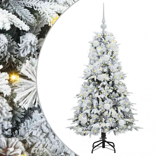 Mākslīgā Saliekamā Ziemassvētku Egle Zaļa 120 Cm Pe Un Pvc Vidaxl
