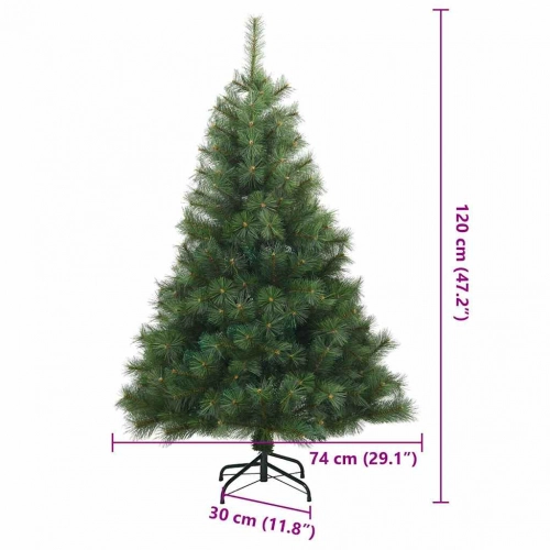 Mākslīgā Saliekamā Ziemassvētku Egle Zaļa 120 Cm Pvc, Tērauds Vidaxl