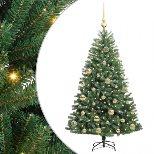 Mākslīgā Saliekamā Ziemassvētku Egle Zaļa 120 Cm Pvc Un Metāls Vidaxl