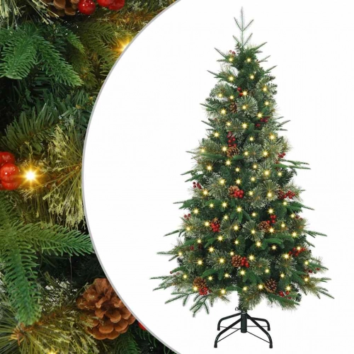 Mākslīgā Saliekamā Ziemassvētku Egle Zaļa 150 Cm Pe Un Pvc Vidaxl
