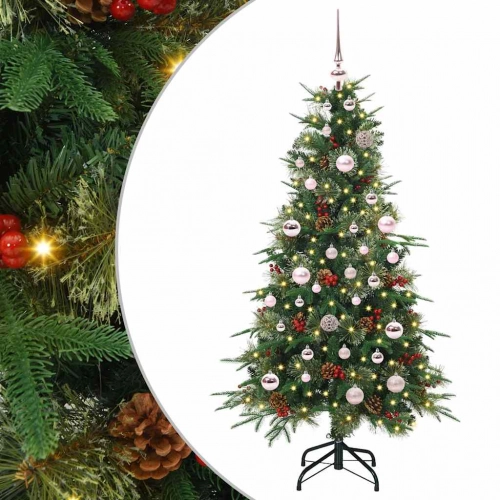 Mākslīgā Saliekamā Ziemassvētku Egle Zaļa 150 Cm Pe Un Pvc Vidaxl