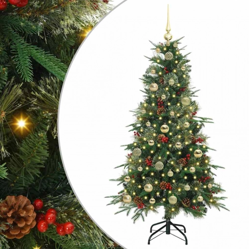 Mākslīgā Saliekamā Ziemassvētku Egle Zaļa 150 Cm Pe Un Pvc Vidaxl