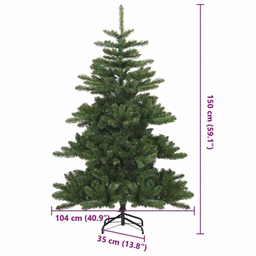 Mākslīgā Saliekamā Ziemassvētku Egle Zaļa 150 Cm Pvc, Tērauds Vidaxl