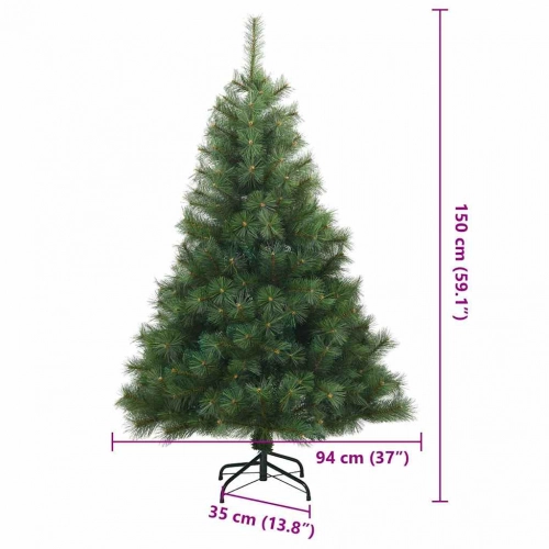 Mākslīgā Saliekamā Ziemassvētku Egle Zaļa 150 Cm Pvc, Tērauds Vidaxl