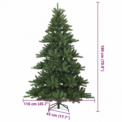 Mākslīgā Saliekamā Ziemassvētku Egle Zaļa 180 Cm Pvc, Tērauds Vidaxl