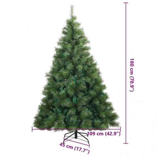 Mākslīgā Saliekamā Ziemassvētku Egle Zaļa 180 Cm Pvc, Tērauds Vidaxl