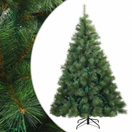 Mākslīgā Saliekamā Ziemassvētku Egle Zaļa 210 Cm Pvc, Tērauds Vidaxl