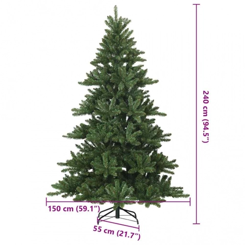 Mākslīgā Saliekamā Ziemassvētku Egle Zaļa 240 Cm Pvc, Tērauds Vidaxl