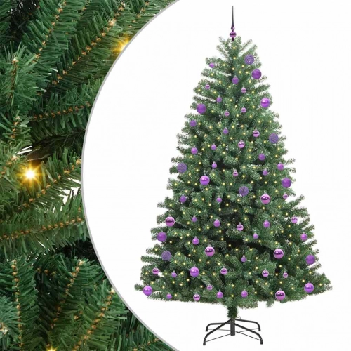 Mākslīgā Saliekamā Ziemassvētku Egle Zaļa 270 Cm Pvc Un Metāls Vidaxl