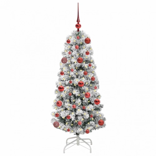 Mākslīgā Saliekamā Ziemassvētku Egle Zaļš Un Balts 120 Cm Pvc Vidaxl