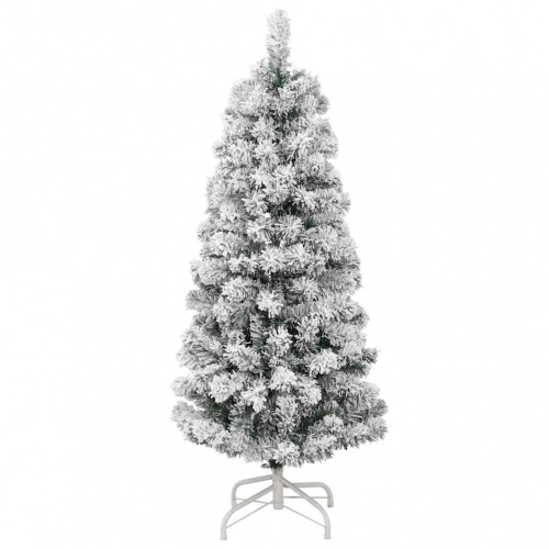 Mākslīgā Saliekamā Ziemassvētku Egle Zaļš Un Balts 120 Cm Pvc Vidaxl