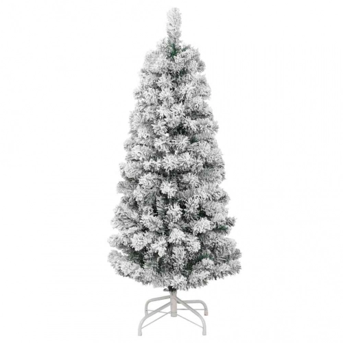 Mākslīgā Saliekamā Ziemassvētku Egle Zaļš Un Balts 120 Cm Pvc Vidaxl