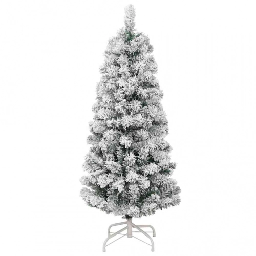 Mākslīgā Saliekamā Ziemassvētku Egle Zaļš Un Balts 120 Cm Pvc Vidaxl