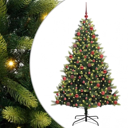 Mākslīgā Salocāmā Ziemassvētku Egle Ar 300 Led Lampiņām 180 Cm Vidaxl
