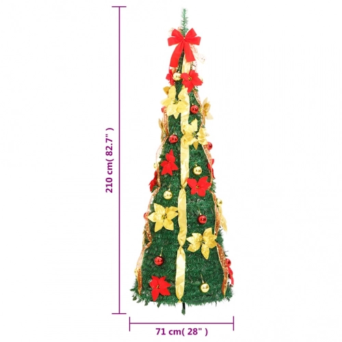 Mākslīgā Ziemassvētku Egle, 200 Led, Zaļa, 210 Cm Vidaxl