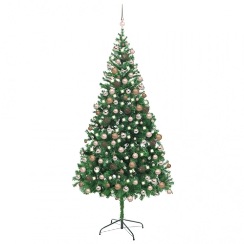 Mākslīgā Ziemassvētku Egle Ar Rotājumiem, 210 Cm, 910 Zari Vidaxl