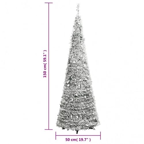 Mākslīgā Ziemassvētku Egle Ar Sniegu, 100 Led, 150 Cm Vidaxl