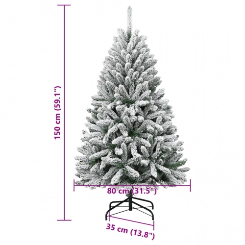 Mākslīgā Ziemassvētku Egle Ar Sniegu, 150 Cm Vidaxl